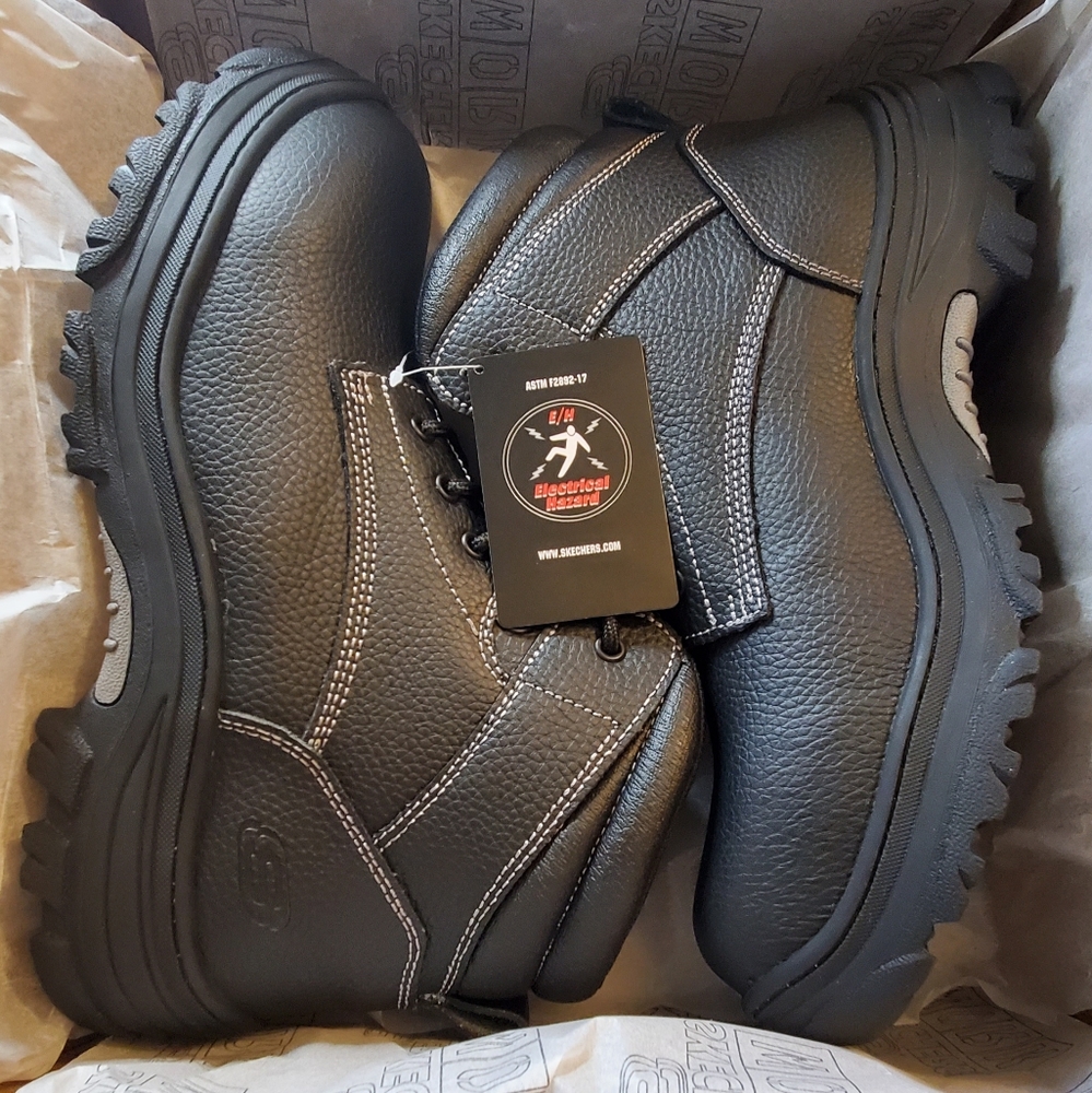 🔥Men's Black Sketchers For Work! BIG & TALL!🔥